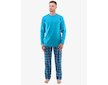 GINA pánské pyžamo dlouhé pánské, šité, s potiskem Pyžama 2022 79137P  - měsíc lékořice L - měsíc lékořice