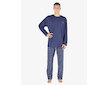 GINA pánské pyžamo dlouhé pánské, šité, s potiskem Pyžama 2023 79149P  - lékořice šedobílá M - lékořice šedobílá