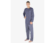 GINA pánské pyžamo dlouhé pánské, šité, s potiskem Pyžama 2023 79149P  - tm.popel sv. šedá L - tm.popel sv. šedá