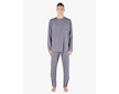 GINA pánské pyžamo dlouhé pánské, šité, s potiskem Pyžama 2023 79155P  - šedá černá L - šedá černá
