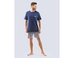 GINA pánské pyžamo krátké pánské, šité, s potiskem Pyžama 2021 79110P  - lékořice mahagon M - lékořice mahagon