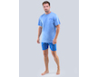 GINA pánské pyžamo krátké pánské, šité, s potiskem Pyžama 2020 79094P  - sv. modrá atlantic S - sv. modrá atlantic