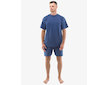GINA pánské pyžamo krátké pánské, šité, s potiskem Pyžama 2022 79130P  - lékořice měsíc XL - lékořice měsíc
