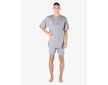 GINA pánské pyžamo krátké pánské, šité, s potiskem Pyžama 2023 79154P  - šedá tm. šedá L