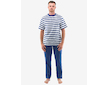 GINA pánské pyžamo triko krátký rukáv, dlouhé kalhoty, šité, jednobarevné Pyžama 2022 79140P  - lékořice bílá S - lékořice bílá