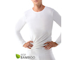 GINA pánské tričko s dlouhým rukávem, dlouhý rukáv, bezešvé, jednobarevné Eco Bamboo 58007P  - bílá  M/L - Bílá