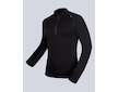 GINA pánské triko se zipem s dlouhým rukávem pánské, dlouhý rukáv, šité, jednobarevné Merino Bamboo 88016P  - černá  M - černá