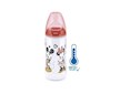 Kojenecká láhev na učení NUK Disney Mickey s kontrolou teploty 300 ml červená - Červená