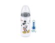 Kojenecká láhev na učení NUK Disney Mickey s kontrolou teploty 300 ml šedá - šedá
