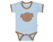 Kojenecké bavlněné body s krátkým rukávem New Baby BrumBrum blue brown - Modrá