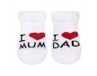 Kojenecké froté ponožky New Baby bílé I Love Mum and Dad - Bílá