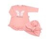 Kojenecké šatičky s čepičkou-turban New Baby Little Princess růžové - Růžová