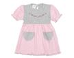 Kojenecké šatičky s krátkým rukávem New Baby Summer dress růžovo-šedé - Růžová