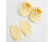 Kojenecký bavlněný set-capáčky a rukavičky New Baby Casually dressed žlutá 0-6m - Žlutá