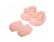 Kojenecký bavlněný set-capáčky a rukavičky Nicol Rainbow růžový - Růžová