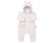 Kojenecký semiškový overal s kapucí New Baby Sweetheart béžový - Béžová