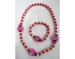 Korálky, náhrdelník a náramek beruška (Le3211) - Růžová