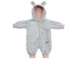 Luxusní dětský zimní overal New Baby Teddy bear šedo růžový - šedá
