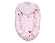 Luxusní hnízdečko s polštářkem a peřinkou New Baby z Minky růžová srdíčka