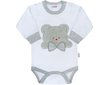 Luxusní kojenecké body s dlouhým rukávem New Baby Honey Bear s 3D aplikací - Bílá