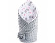 Oboustranná zavinovačka z Minky New Baby 75x75 cm teddy šedá hvězdičky růžové - šedá