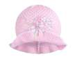 Pletený klobouček New Baby růžovo-bílý - Růžová