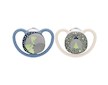 Šidítko NUK Happy Nights 6-18m 2ks/BOX kluk - Modrá