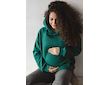 Těhotenská a kojící mikina Motherhood oversize milk & love zelená - Zelená
