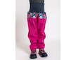 Unuo, Batolecí softshellové kalhoty s fleecem Basic, Fuchsiová, Květinky Velikost: 86/92