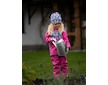 Unuo, Batolecí softshellové kalhoty s fleecem Basic, Fuchsiová, Květinky Velikost: 98/104
