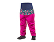 Unuo, Batolecí softshellové kalhoty s fleecem, Fuchsiová, Květinky Velikost: 92/98