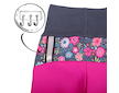 Unuo, Batolecí softshellové kalhoty s fleecem, Fuchsiová, Květinky Velikost: 92/98