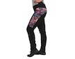 Unuo, Dámské softshellové kalhoty s fleecem pružné Action, Černá, Kouzelné květiny Velikost: M - Černá
