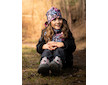Unuo, Dětská softshellová bunda s fleecem Basic, Černá, Kouzelné květiny Velikost: 104/110