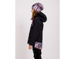 Unuo, Dětská softshellová bunda s fleecem Basic, Černá, Kouzelné květiny Velikost: 110/116