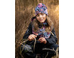 Unuo, Dětská softshellová bunda s fleecem Basic, Černá, Kouzelné květiny Velikost: 122/128