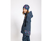 Unuo, Dětská softshellová bunda s fleecem Basic, Žíhaná Tm. Modrá, Lístečky Velikost: 104/110