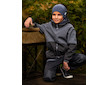 Unuo, Dětská softshellová bunda s fleecem Street, Černá, Žíhaná Antracitová Velikost: 158/164