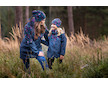 Unuo, Dětská softshellová bunda s fleecem Basic, Žíhaná Tm. Modrá, Lístečky Velikost: 104/110