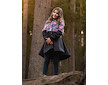 Unuo, Dívčí softshellový kabát s fleecem Romantico, Černá, Kouzelné květiny Velikost: 128/134