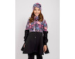 Unuo, Dívčí softshellový kabát s fleecem Romantico, Černá, Kouzelné květiny Velikost: 134/140