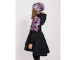 Unuo, Dívčí softshellový kabát s fleecem Romantico, Černá, Kouzelné květiny Velikost: 146/152