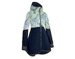 Unuo, Dívčí softshellový kabát s fleecem Romantico, Tm. Modročerná, Ptáčci s kosatci Velikost: 146/152 - Tm. Modročerná