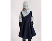 Unuo, Dívčí softshellový kabát s fleecem Romantico, Tm. Modročerná, Ptáčci s kosatci Velikost: 98/104