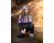 Unuo, Dívčí softshellový kabát s fleecem Street, Černá, Kouzelné květiny Velikost: 104/110