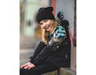 Unuo, Dívčí softshellový kabát s fleecem Street, Černá, Listy a větvičky Velikost: 128/134