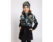 Unuo, Dívčí softshellový kabát s fleecem Street, Černá, Listy a větvičky Velikost: 146/152