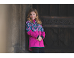 Unuo, Dívčí softshellový kabát s fleecem Street, Fuchsiová, Květinky Velikost: 104/110
