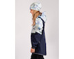Unuo, Dívčí softshellový kabát s fleecem Street, Tm. Modročerná, Ptáčci s kosatci Velikost: 104/110