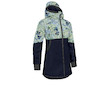 Unuo, Dívčí softshellový kabát s fleecem Street, Tm. Modročerná, Ptáčci s kosatci Velikost: 152/158